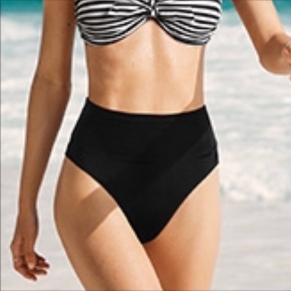 Black RUCHED KNOTTED HIGH WAIST BIKINI size M - Picture 5 of 5